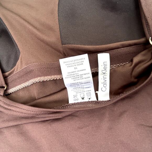 Calvin Klein Brown Swimsuit Sz 10 - Picture 6 of 8